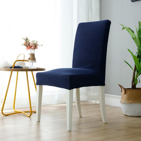 

Solid Color Stretchy Chair Cover, Navy blue