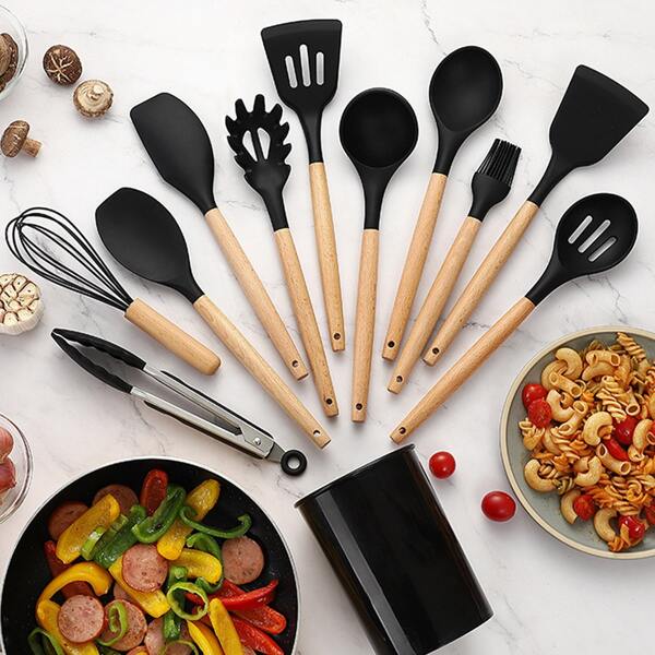 

11pcs Baking Spatula Set, Black