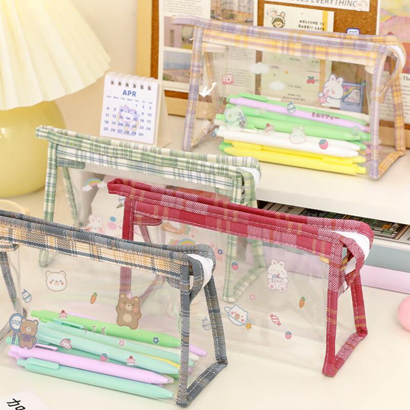 

1pc Random Color Clear Pencil Case, Multicolor