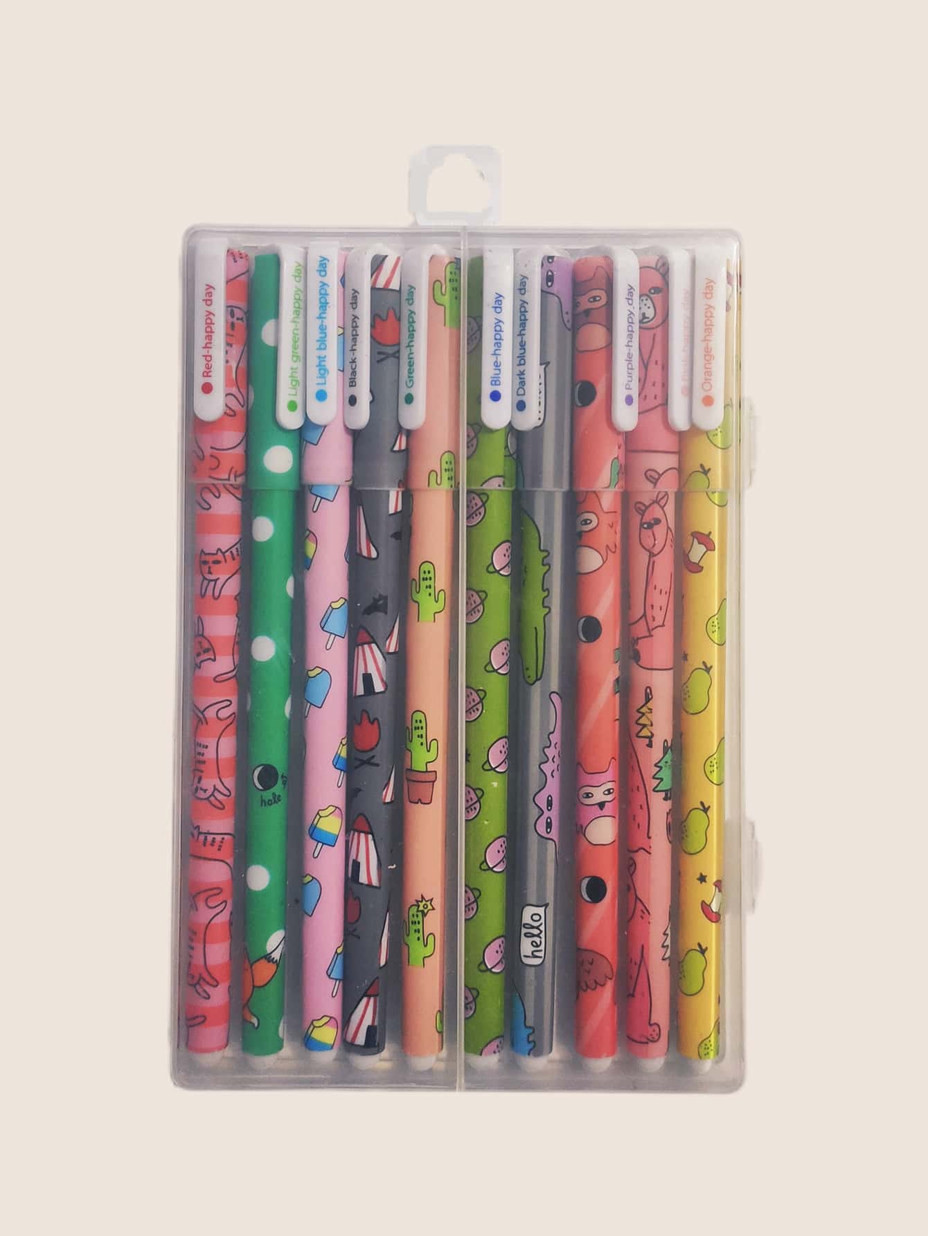 10pcs Cartoon Graphic Gel Pen - Multicolor - View 1
