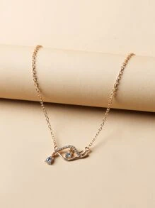 Rhinestone trang trí mắt quyến rũ vòng cổ - Vàng - Xem 2