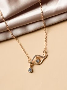 Rhinestone trang trí mắt quyến rũ vòng cổ - Vàng - Xem 4