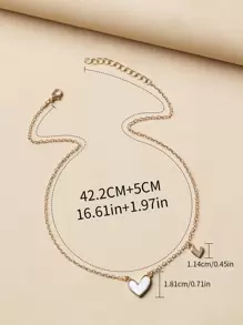 Heart Charm Necklace - Yellow Gold - View 3