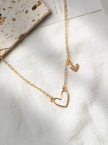 Heart Charm Necklace - Yellow Gold - View 4