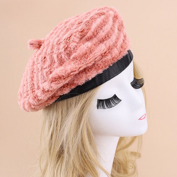 

Solid Fuzzy Beret, Dusty pink