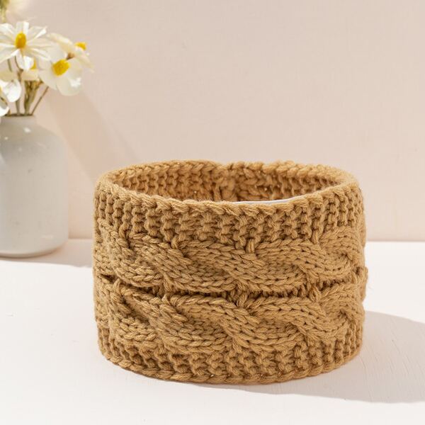 

Solid Knitted Hair Band, Khaki
