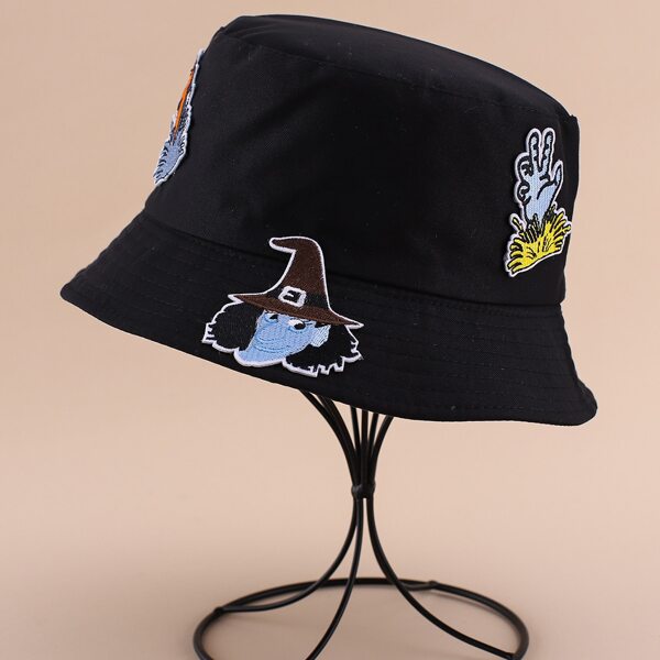 

Halloween Cartoon Patch Decor Bucket Hat, Black
