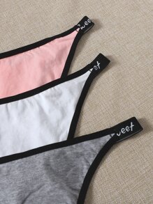 Set de 7 paquetes de tanga tipo G con diseño de letras sexys