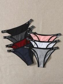 Set de 7 paquetes de tanga tipo G con diseño de letras sexys