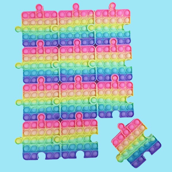 

1pc Jigsaw Shaped Push Pop Bubble, Multicolor