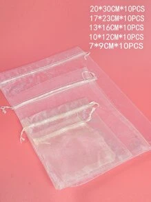 50入組素色禮品袋 - 米色 - 查看 3