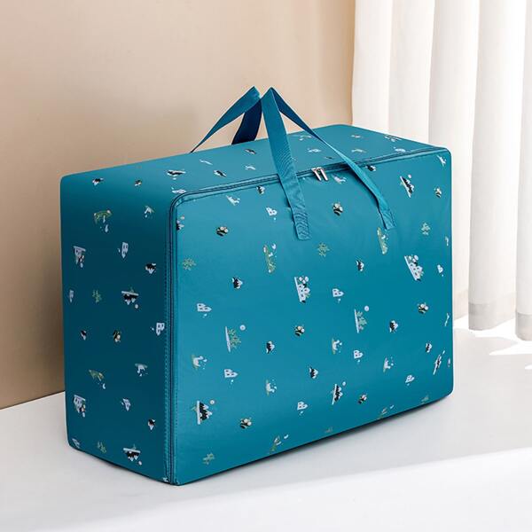

1pc Mountain Print Quilt Storage Bag, Blue
