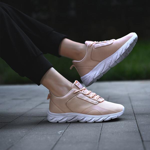 

Minimalist Lace-up Front Running Shoes, Pink