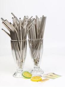 100pcs Stainless Steel Straw - Silver - View 5