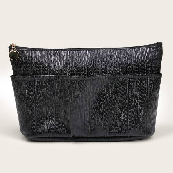 

Minimalist Zippered Makeup Bag, Black