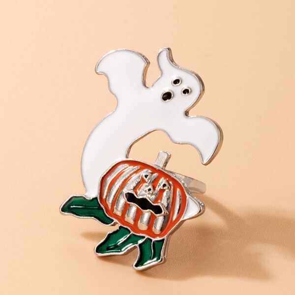 

Halloween Ghost & Pumpkin Decor Ring, White