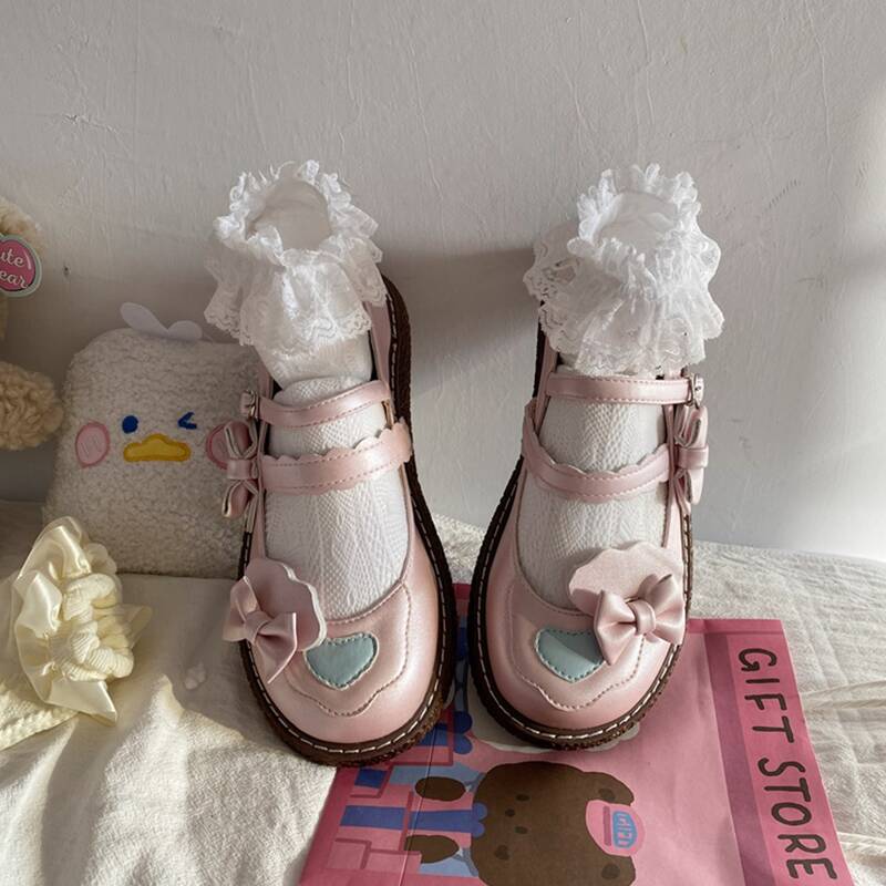 

Bow Decor Mary Jane Flats, Pink