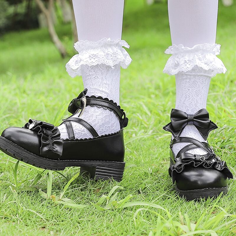 

Bow Decor Mary Jane Flats, Black