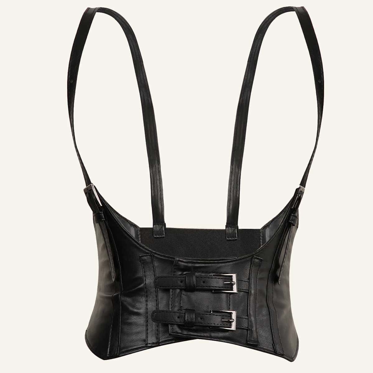 

Buckle Decor Harness Belt, Black