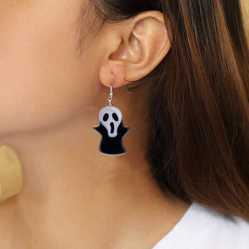 

Ghost Drop Earrings, Black