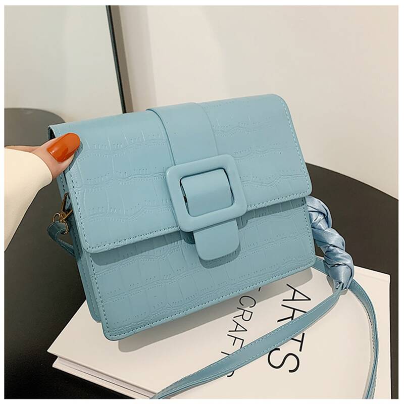 

Croc Embossed Crossbody Bag, Blue