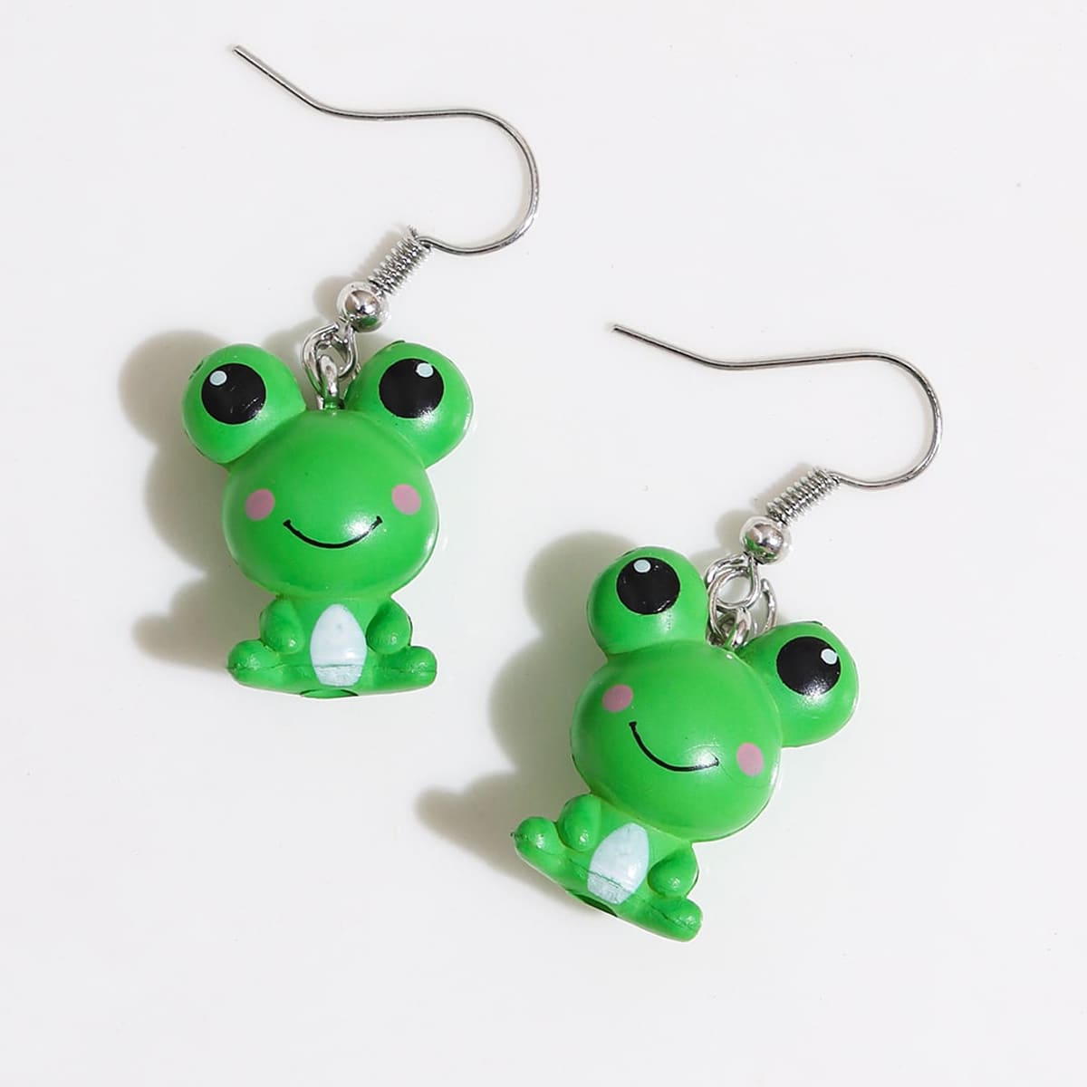 

Cartoon Frog Drop Earrings, Green