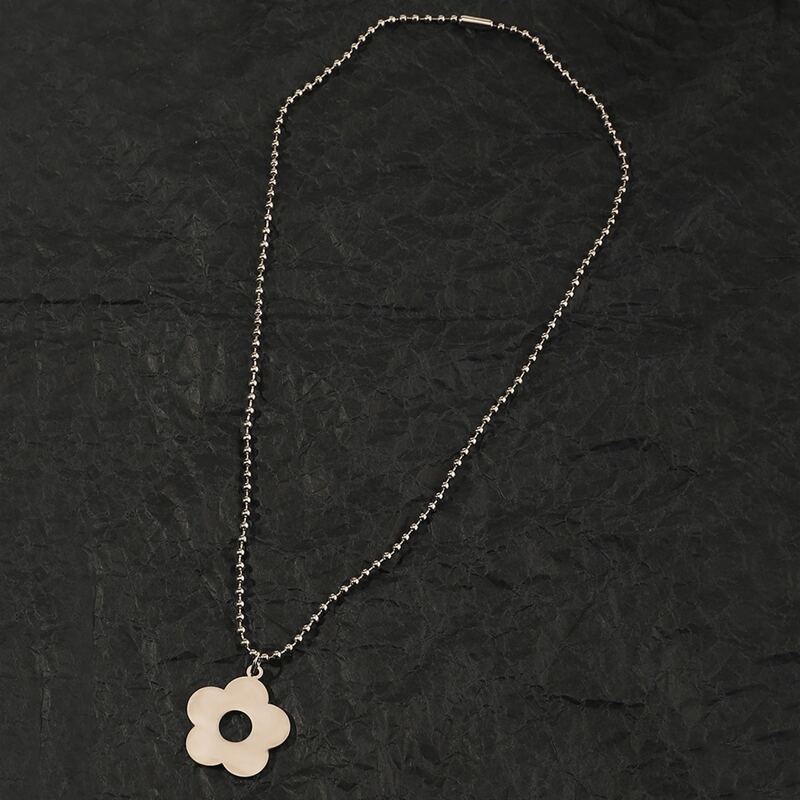 

Floral Decor Chain Necklace, Silver