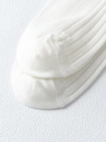 SHEIN Solid Crew Socks - White - View 4