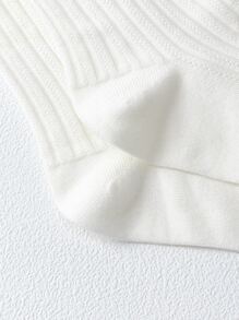 SHEIN Solid Crew Socks - White - View 5