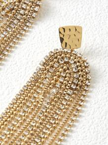 MOTF PREMIUM 水鑽流蘇耳墜 - 金黃色 - 查看 8