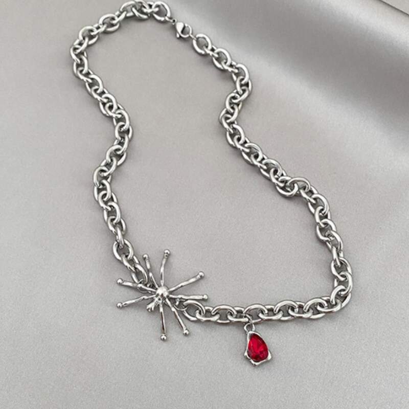 

Spider Decor Chain Necklace, Silver