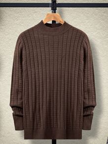 Manfinity Men Knitwear màu trơn Giải trí - Cà phê nâu - Xem 1