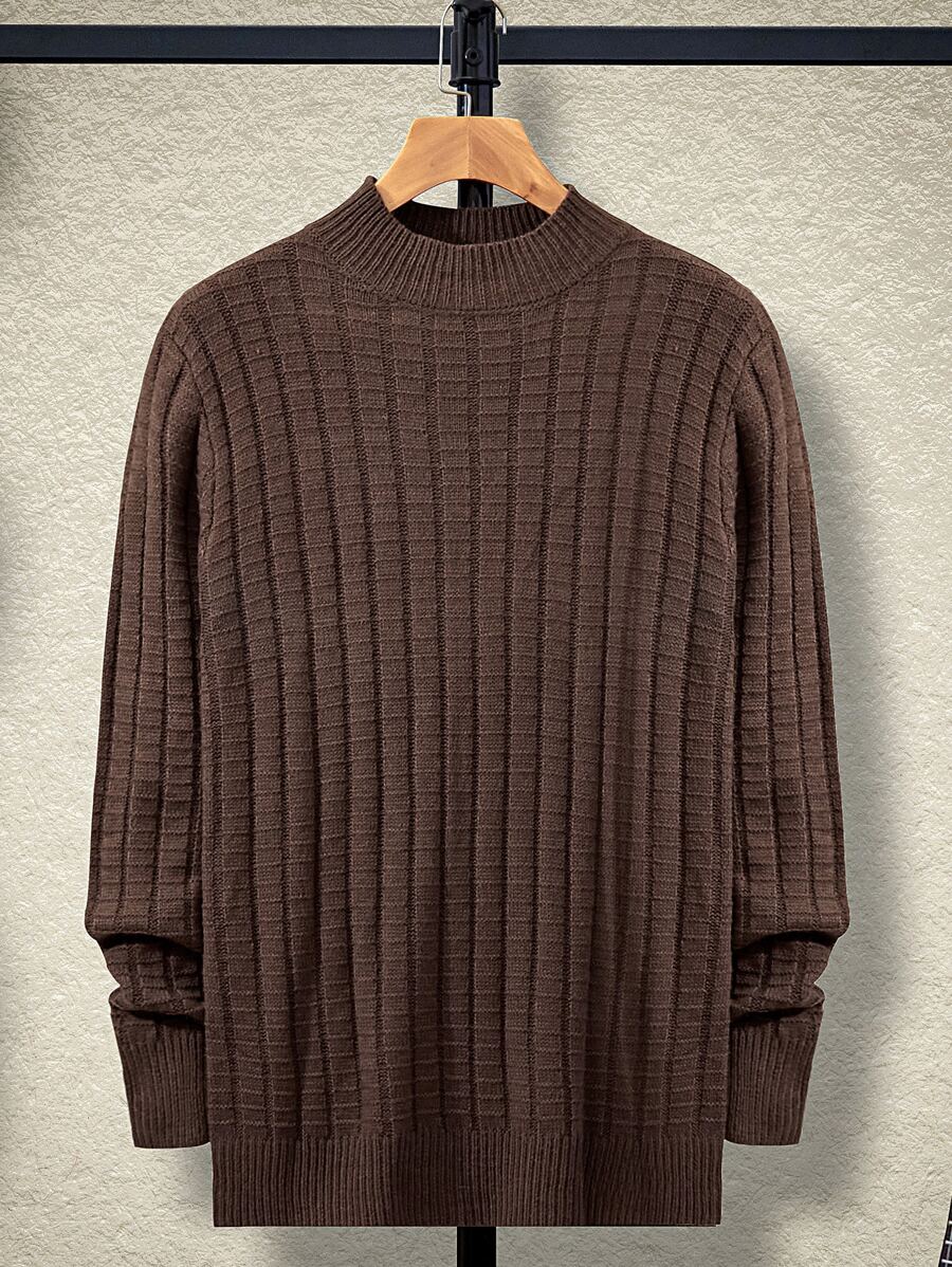 Manfinity Men Knitwear màu trơn Giải trí - Cà phê nâu - Xem 1