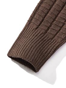 Manfinity Men Knitwear màu trơn Giải trí - Cà phê nâu - Xem 4