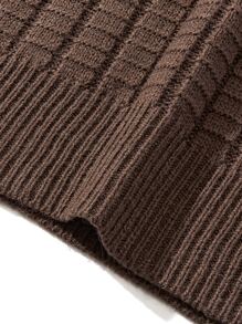 Manfinity Men Knitwear màu trơn Giải trí - Cà phê nâu - Xem 7