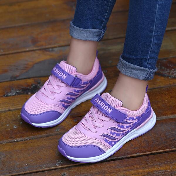

Mesh Panel Lace Up Front Sneakers, Multicolor