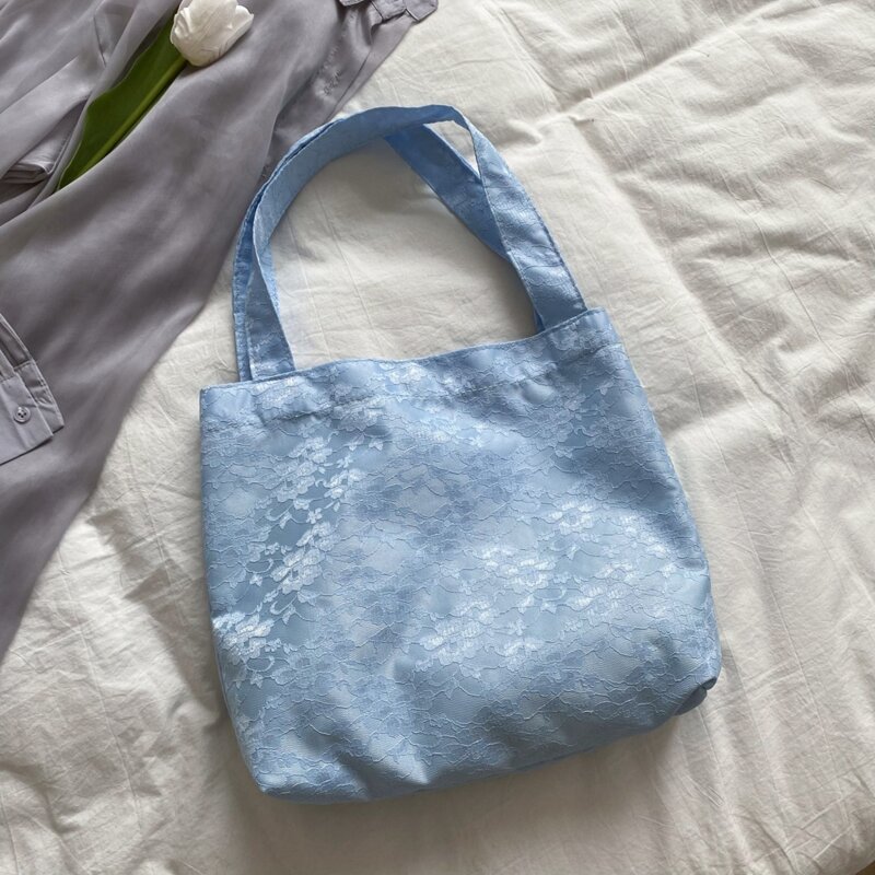 

Flower Pattern Tote Bag, Blue