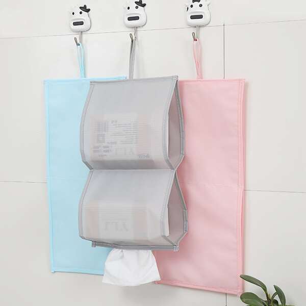 

1pc Random Color Hanging Tissue Storage Bag, Multicolor