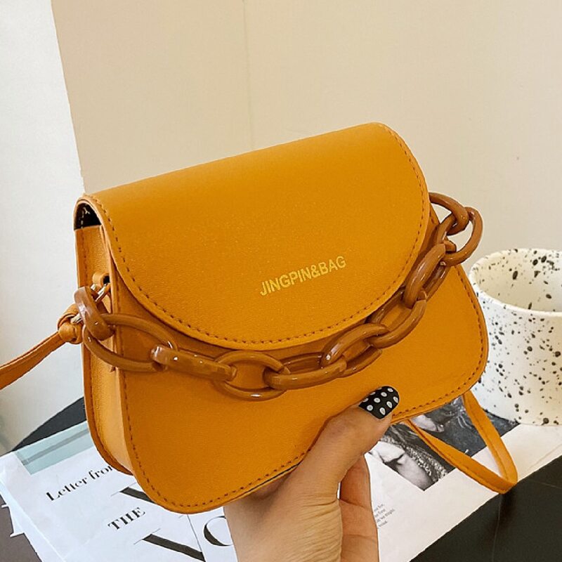 

Chain Decor Crossbody Bag, Yellow