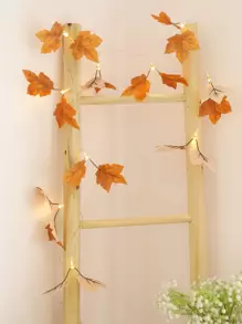 1 个 10 灯泡 1.5 米秋季枫叶灯串，适用于万圣节派对、节日装饰、室内/室外、主题公园、氛围设置、房间、酒吧、派对万圣节装饰灯家居装饰派对装饰万圣节装饰房间装饰万圣节花园装饰礼物仙女的 LED 灯