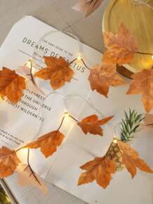 1 个 10 灯泡 1.5 米秋季枫叶灯串，适用于万圣节派对、节日装饰、室内/室外、主题公园、氛围设置、房间、酒吧、派对万圣节装饰灯家居装饰派对装饰万圣节装饰房间装饰万圣节花园装饰礼物仙女的 LED 灯