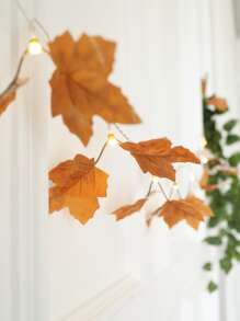 1 个 10 灯泡 1.5 米秋季枫叶灯串，适用于万圣节派对、节日装饰、室内/室外、主题公园、氛围设置、房间、酒吧、派对万圣节装饰灯家居装饰派对装饰万圣节装饰房间装饰万圣节花园装饰礼物仙女的 LED 灯