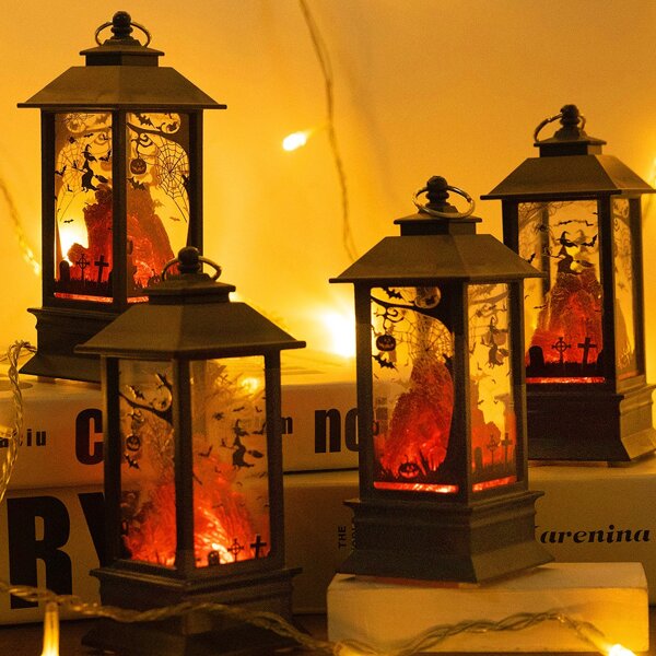 

1pc Halloween Pattern Decoration Light, Red