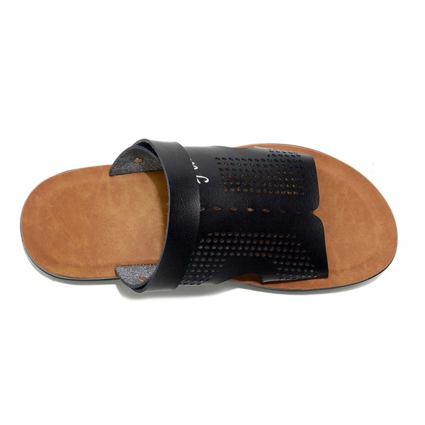 

Men Letter Graphic Slingback Sandals, Black