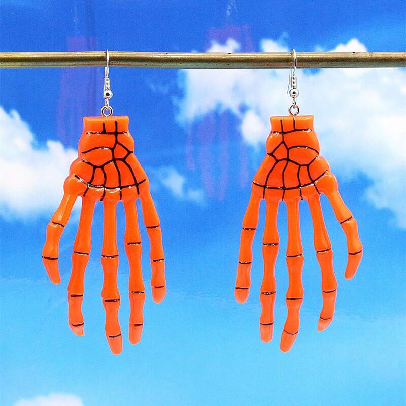 

Skeleton Drop Earrings, Orange