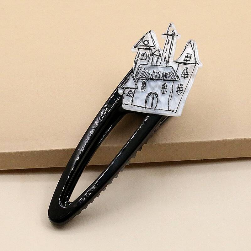 

Halloween Graphic Hair Clip, Black and white