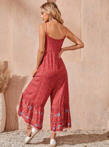EMERY ROSE Jumpsuit slip floral de pierna ancha - Multicolor - Ver 2