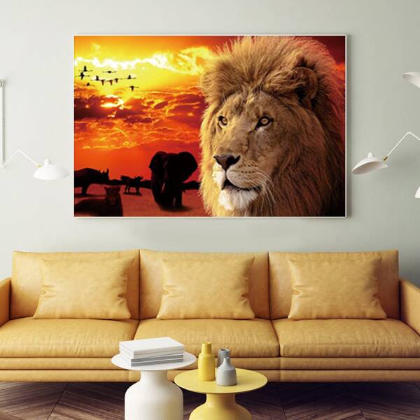 

Lion Pattern Diamond Painting Without Frame, Multicolor