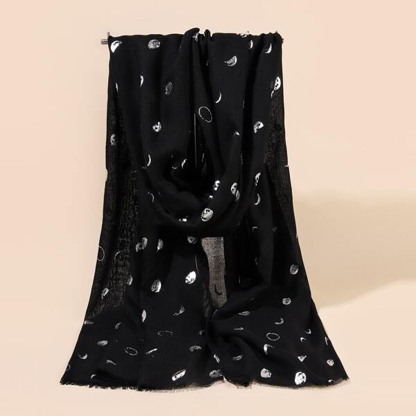 

Moon Print Scarf, Black and white