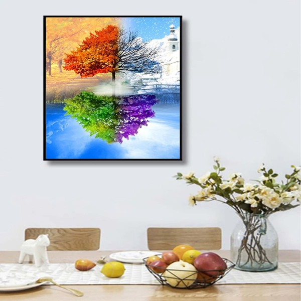 

Tree Print DIY Diamond Painting Without Frame, Multicolor